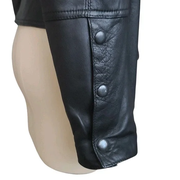 Vintage 80s North Beach Leather Michael Hoban Black Moto Jacket Womens Small 7/8 - Picture 6 of 11